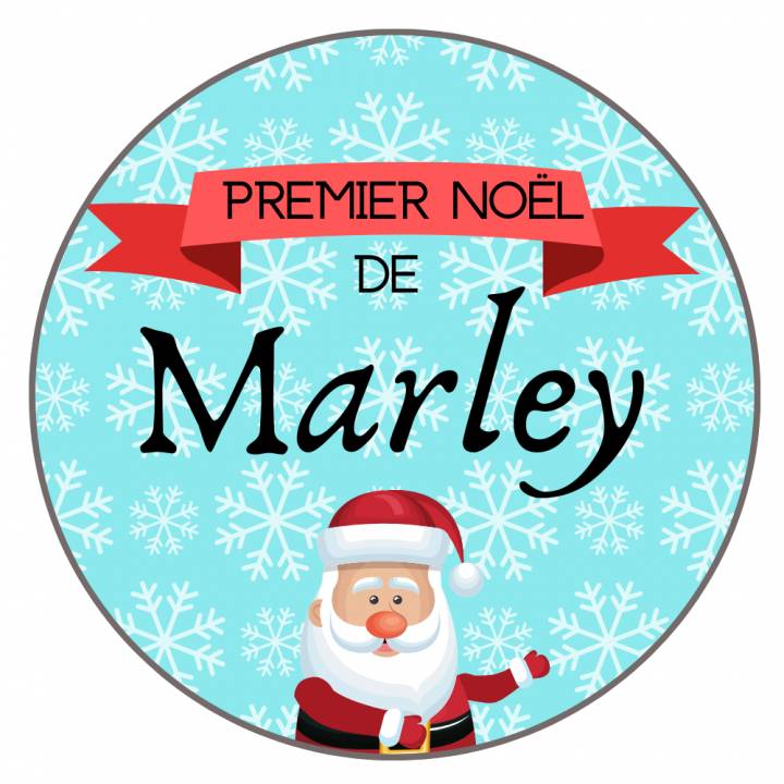 Badge "Premier Noel de" - Badge épingle ou Aimant - Famille