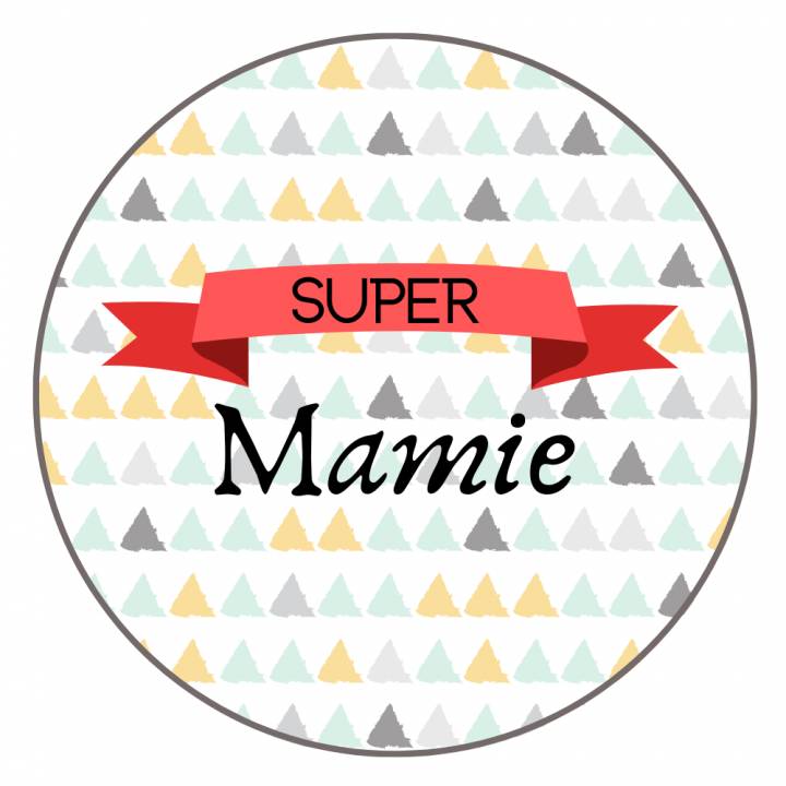 Carte Joyeux Anniversaire et Badge Super Mamie - Idée Cadeau