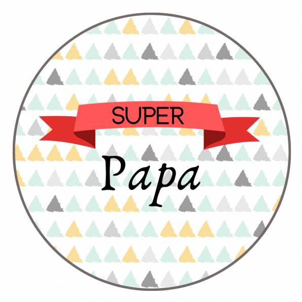 Carte Joyeux Anniversaire et Badge Super Papa - Idée Cadeau