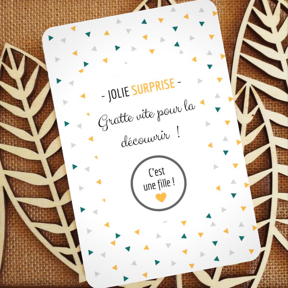 Carte A Gratter Annonce Fille Pour Annoncer Le Sexe De Bebe